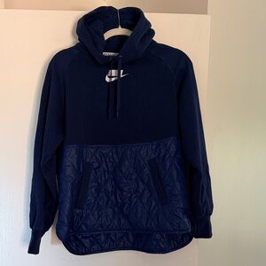 Nike Navy Quilted Pullover Crewneck Hoodie